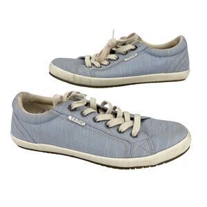 Taos Star Canvas Sneaker Size 9 Chambray Blue Lace Up Comfort Shoes